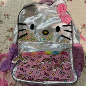 Hello Kitty Shimmering Silver and Pink Backpack